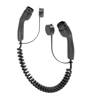 Tylon EN 16A 3-Phase AC EV Charging Cable (Supply Side) with coiled wire and dual plugs