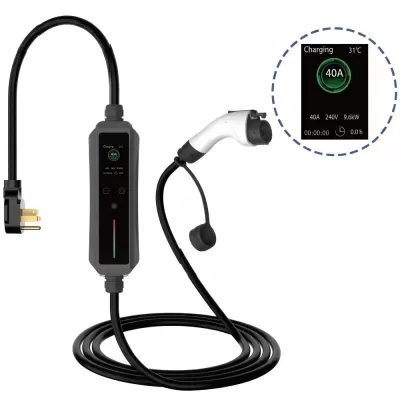 ylon Type1 J1772 portable EV AC charger 16A‑40A with LCD screen for home EV charging