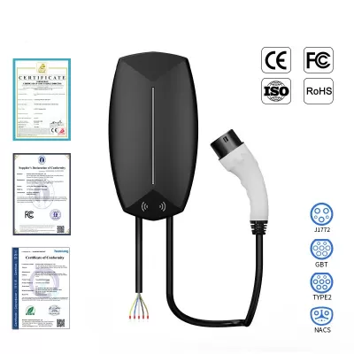 Q8 AC EV wallbox charger with charging cable and connector plug – Tylon Technology