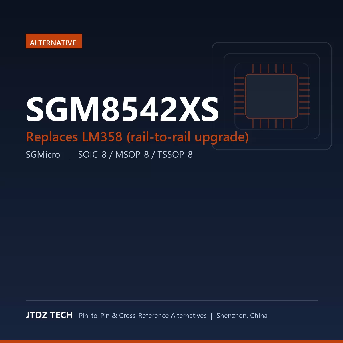 SGM8542XS - alternative to LM358 (rail-to-rail upgrade)