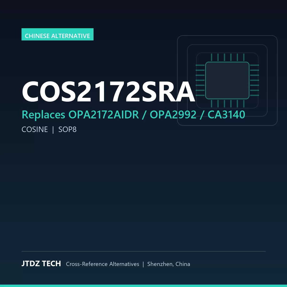 COS2172SRA - alternative to OPA2172AIDR