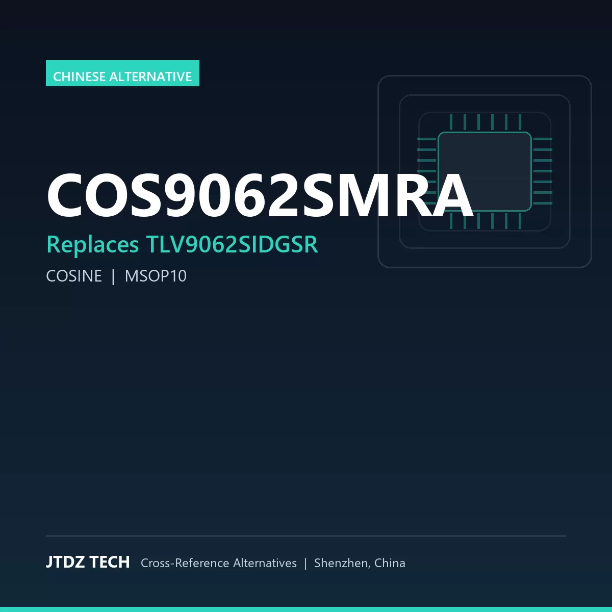 COS9062SMRA - alternative to TLV9062SIDGSR