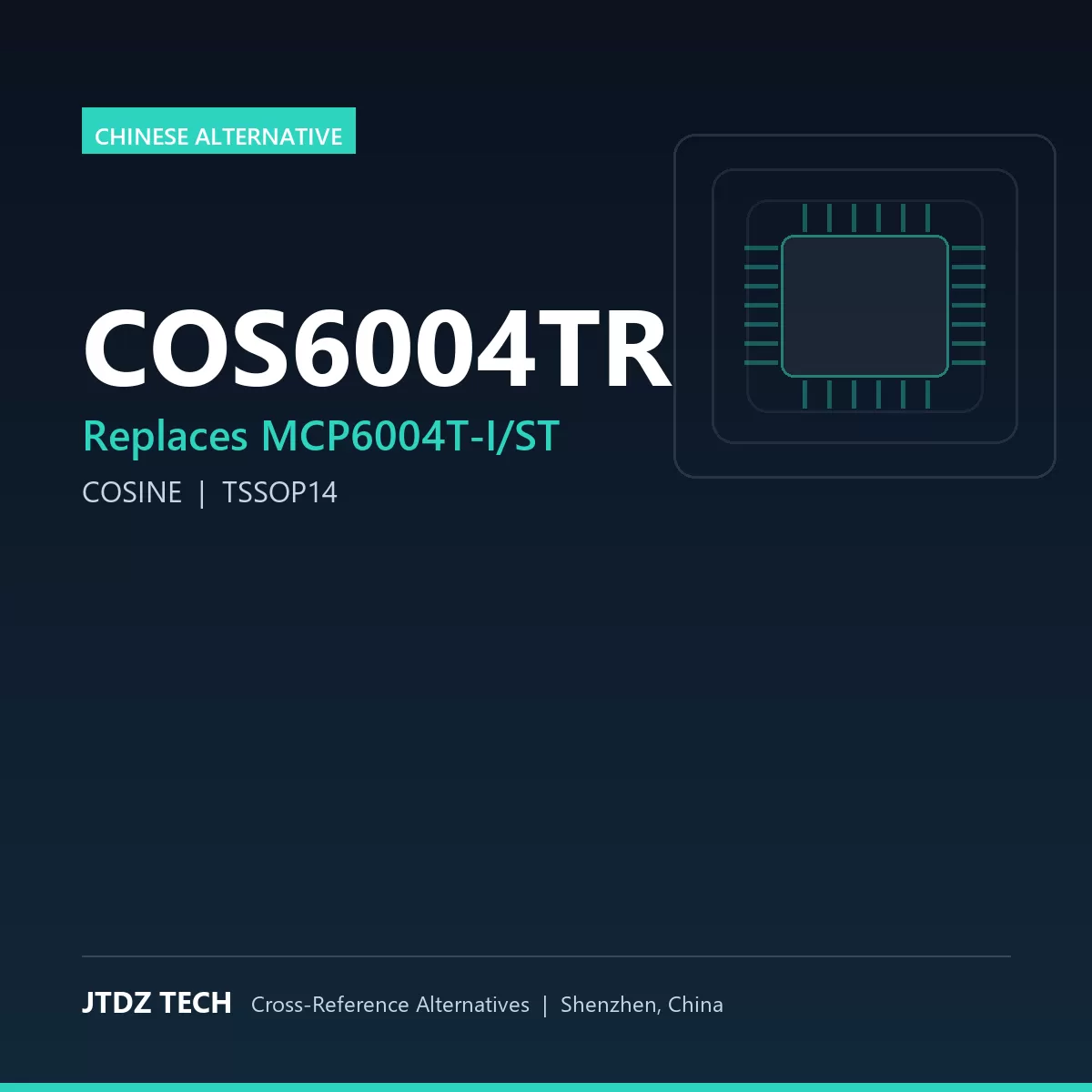 COS6004TR - alternative to MCP6004T-I/ST