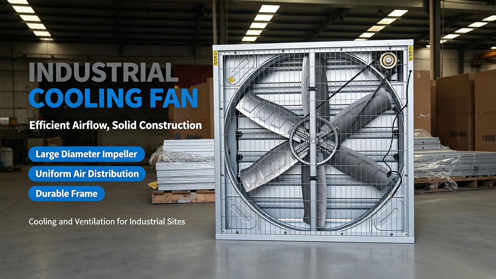 Heavy duty drop hammer exhaust fan for factory and greenhouse cooling