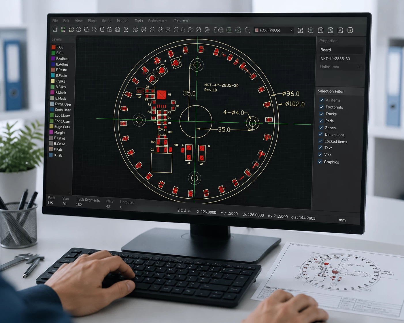 PCB design support for customized LED module layouts and electrical configuration