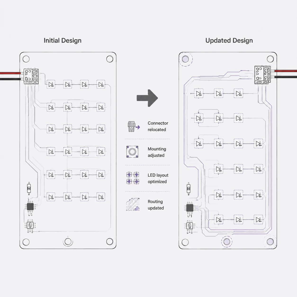Custom UV LED module design adjustments during product development