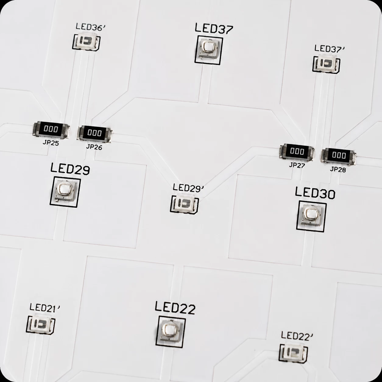 405nm UV and 450nm blue LED arrangement for custom curing module PCB design