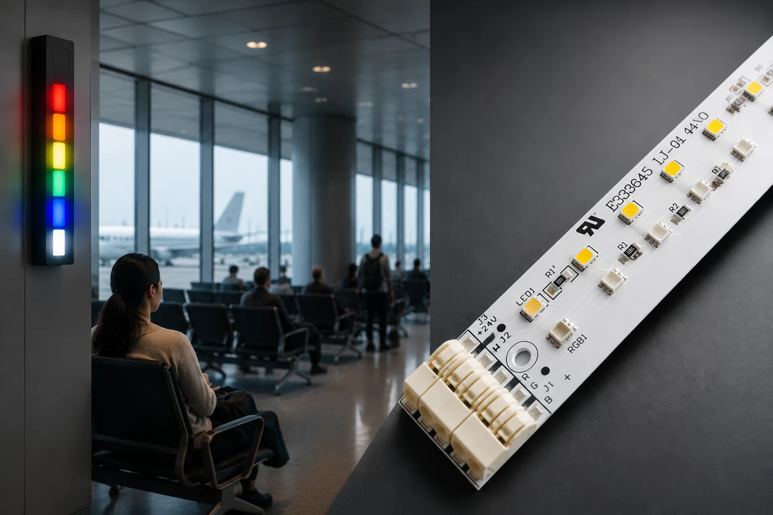 RGBW LED modules for airport visual communication systems