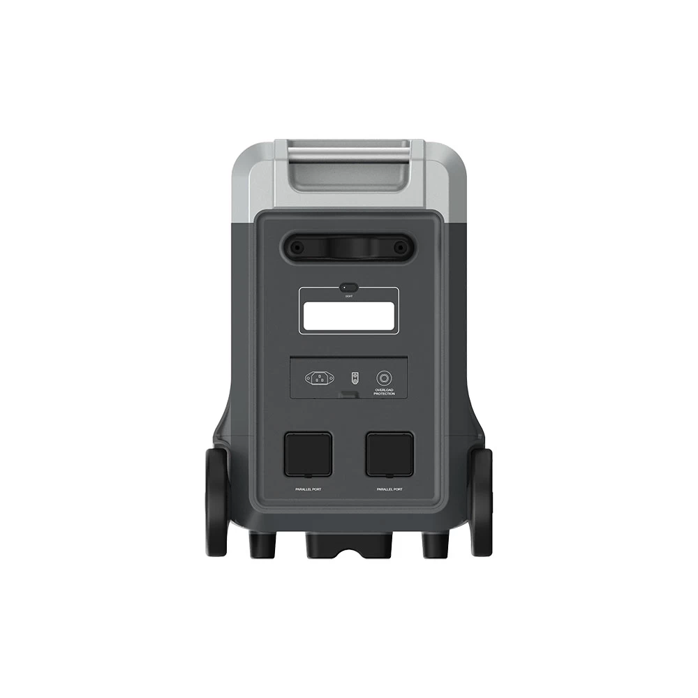 Technical spec diagram of 3600W power station showing 4000+ cycle LiFePO4 battery pack, XT60 DC output, and USB-C PD 100W ports