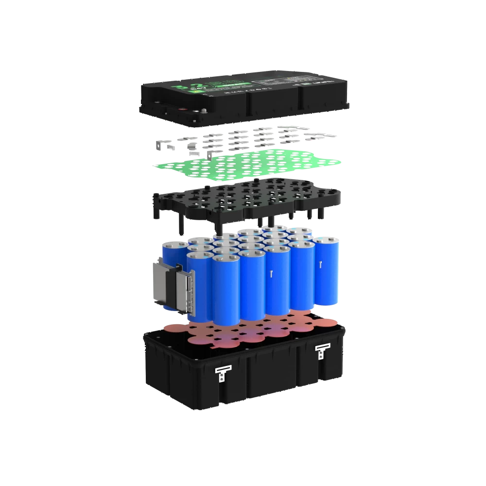 Inside Structure and Cell Arrangement of 64V 50Ah Lithium Battery Pack