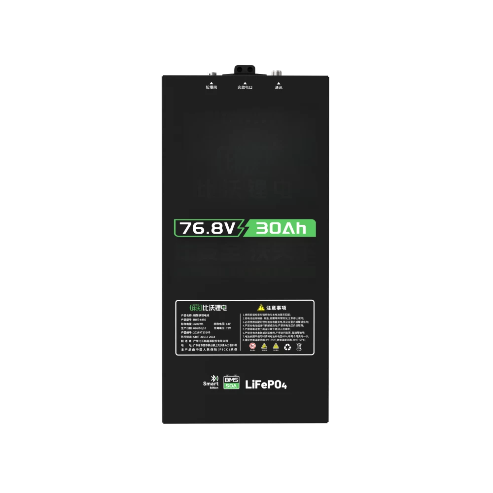 76V 30Ah Steel Case LiFePO4 Battery Terminal and Side View