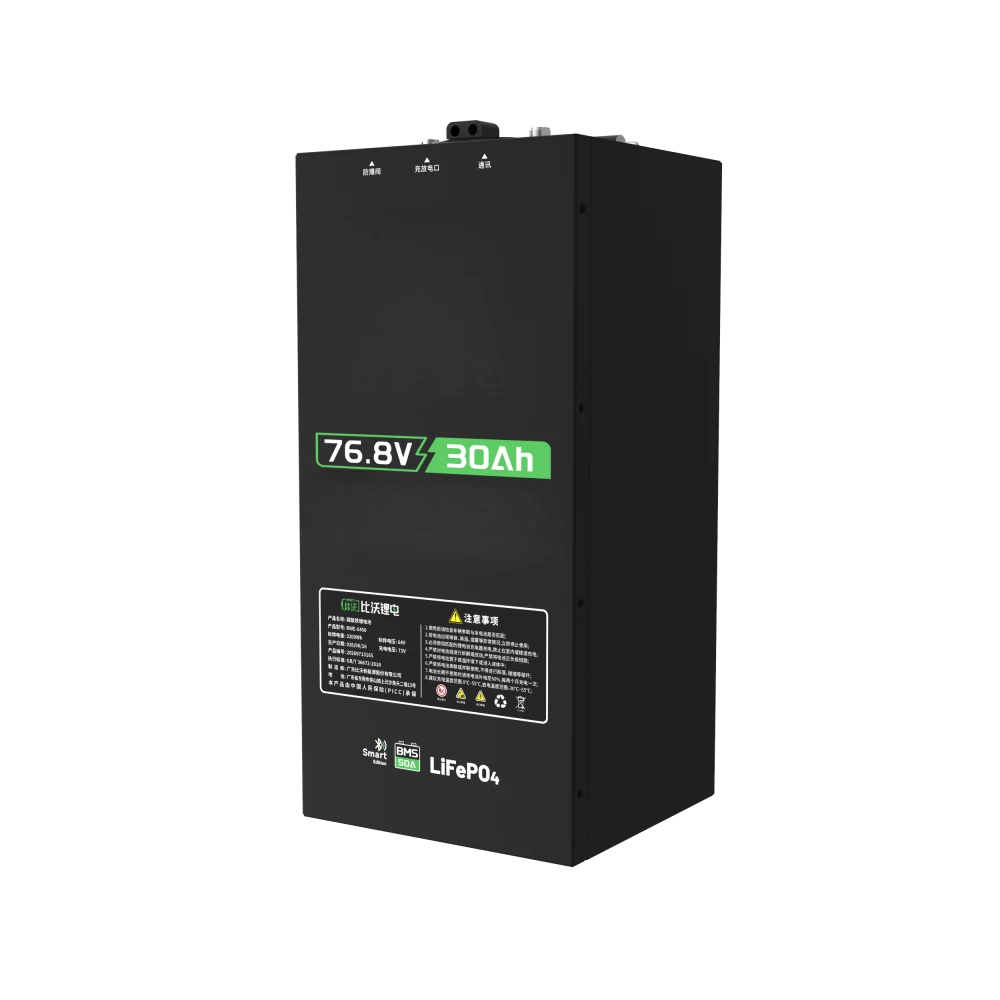 76V 30Ah LiFePO4 Battery Pack Front Angle View