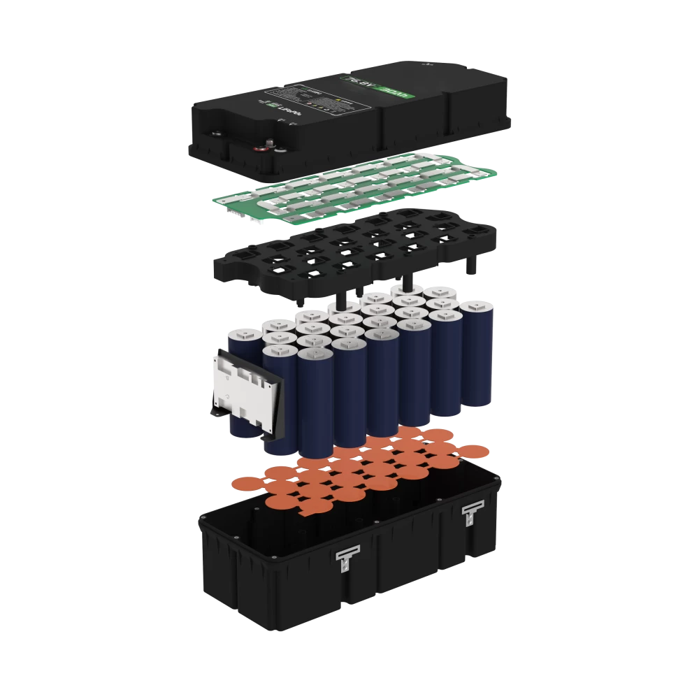 Inside Structure and Cell Arrangement of 76V 30Ah Lithium Battery Pack