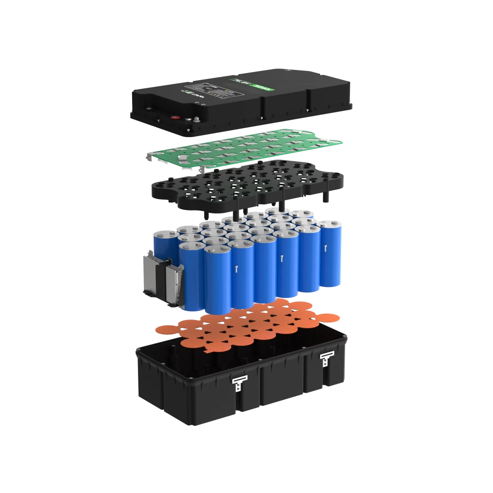 Inside Structure of 76V 50Ah Lithium Battery Pack with