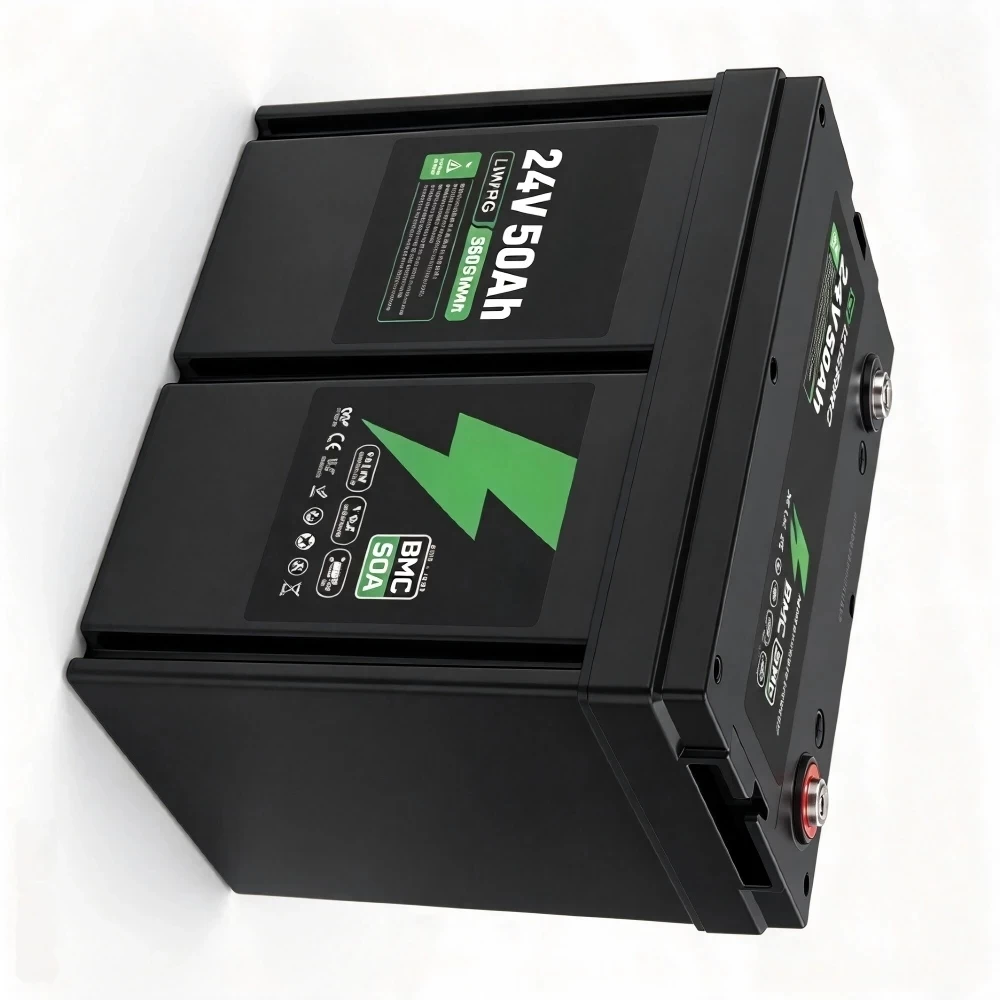 24V 50Ah Deep Cycle Lithium Battery with Carrying Handle