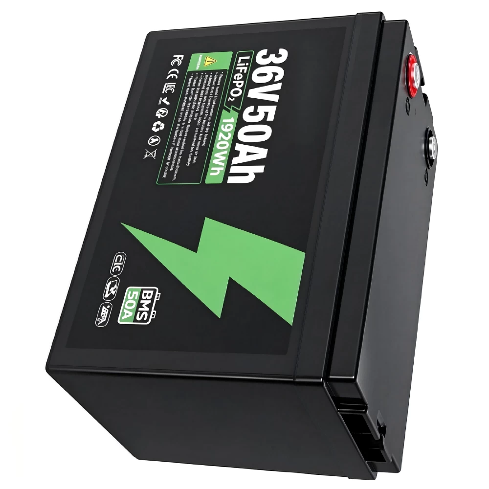 36V 50Ah Lead Acid Replacement Lithium Battery Side Angle View