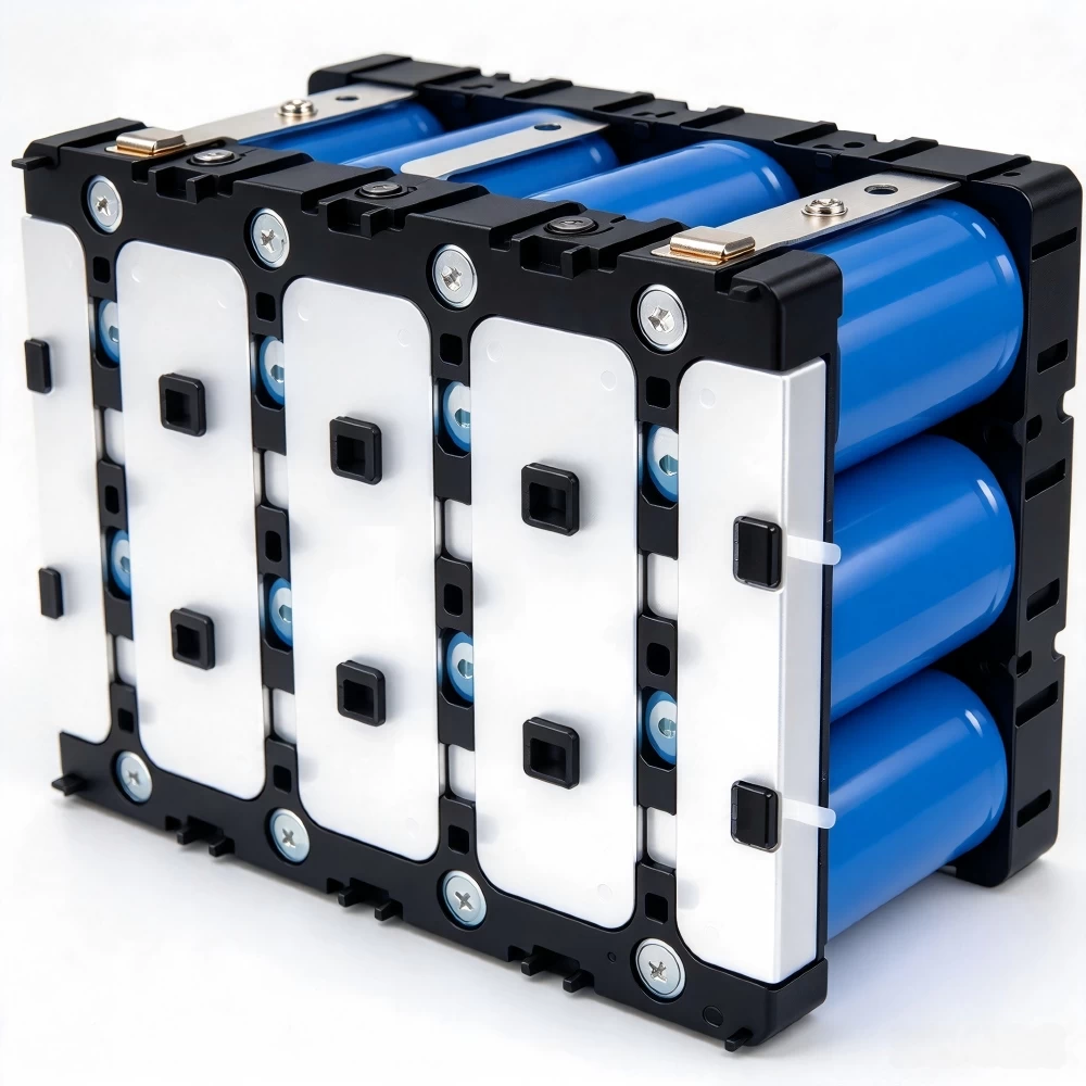 Inside Structure of 12V 200Ah Lithium Battery Pack with Blue Cells