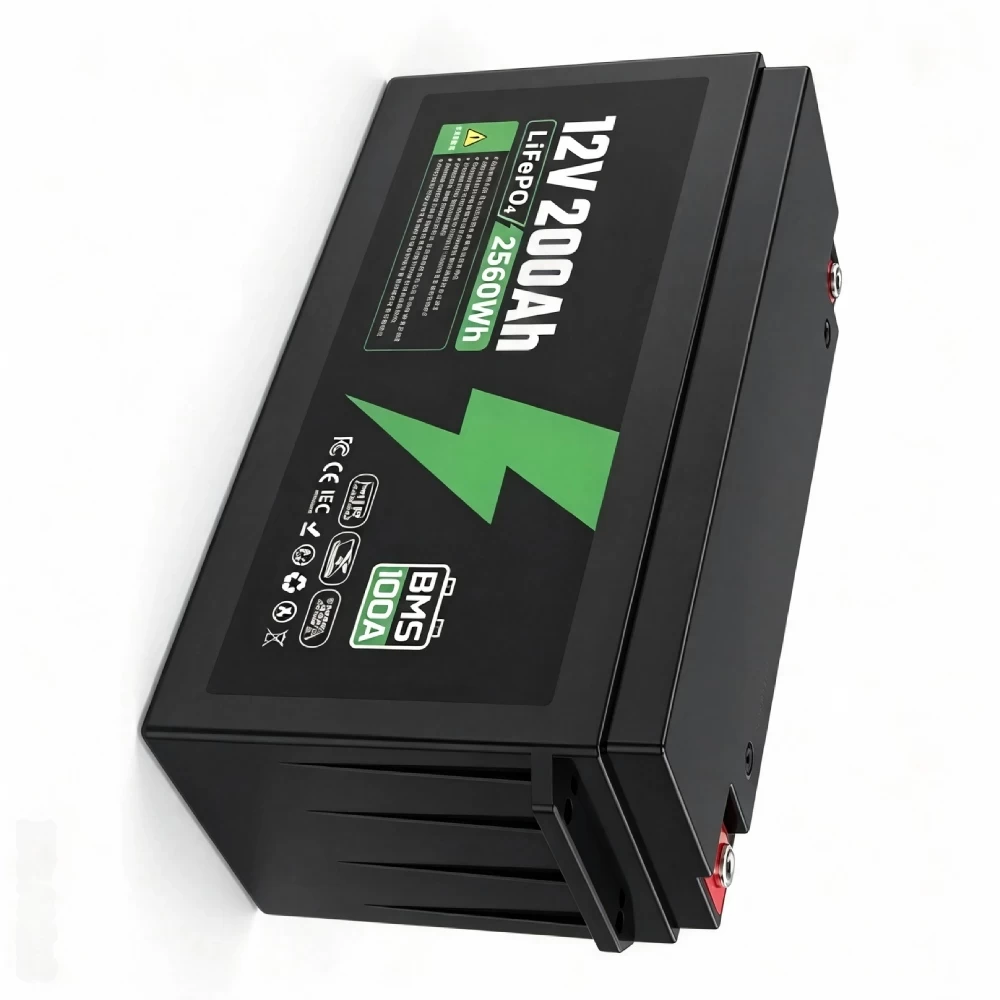 12V 200Ah Lead Acid Replacement Lithium Battery Side Angle View