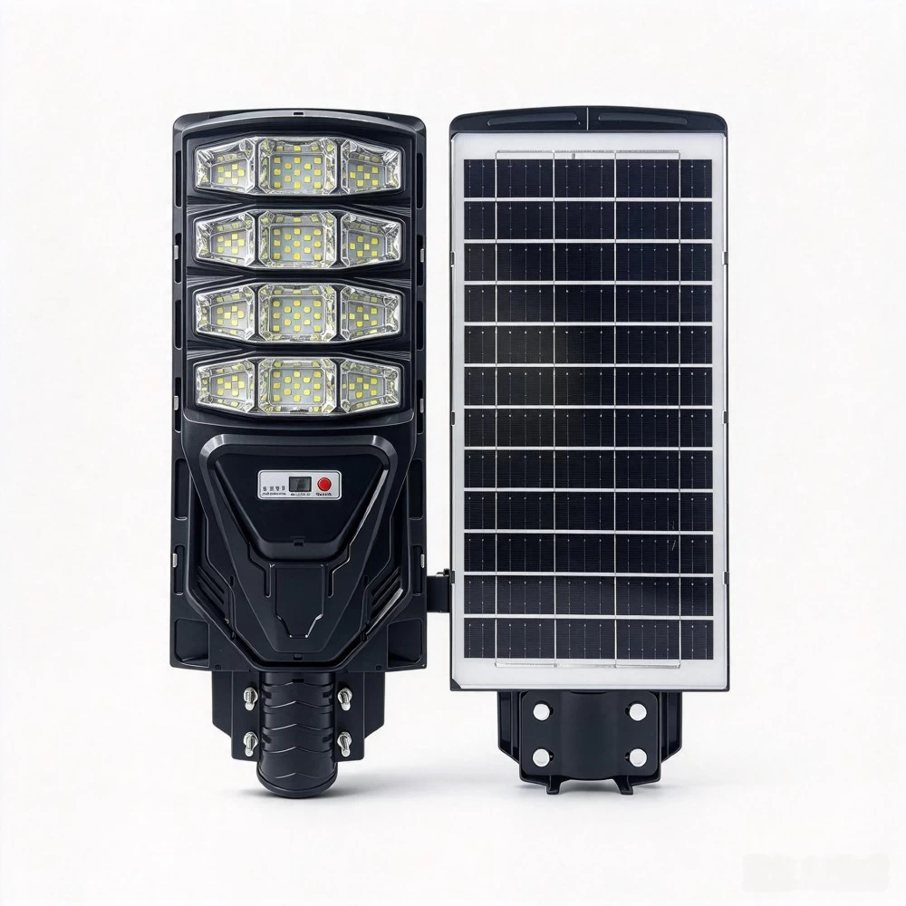 400W high-power LED solar street light for heavy-duty outdoor lighting in parking lots and roadways.
