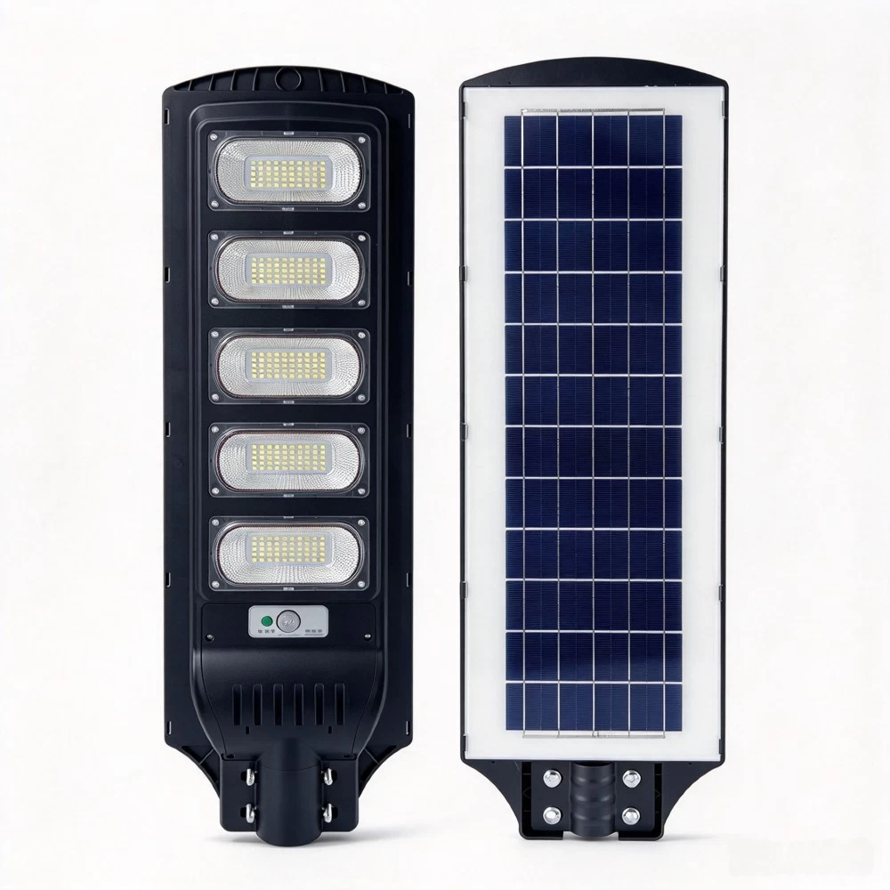 150W high-power integrated solar LED street light fixture for commercial road and yard lighting.