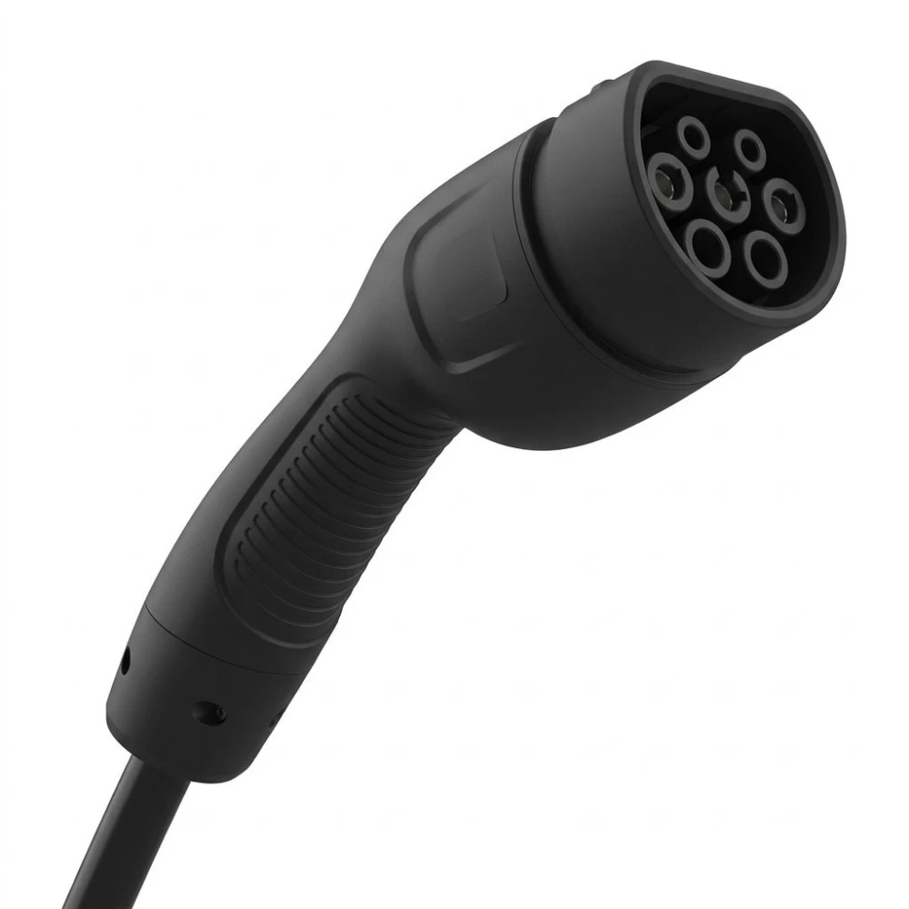 IP55 rated 7-pin Type 2 vehicle side EV charger connector face