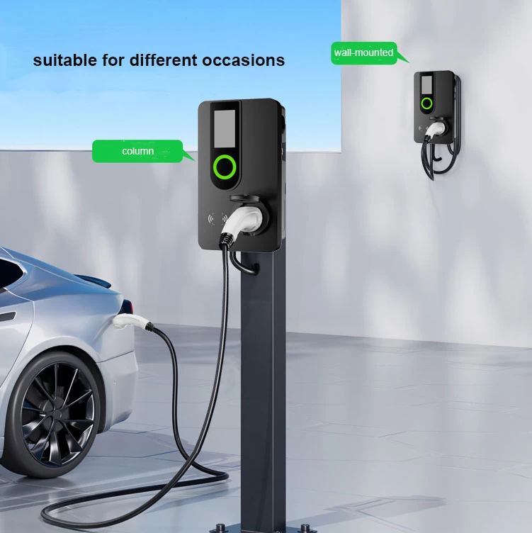 Q9 AC EV charger installed outdoors and indoors charging electric vehicles – Tylon Technology