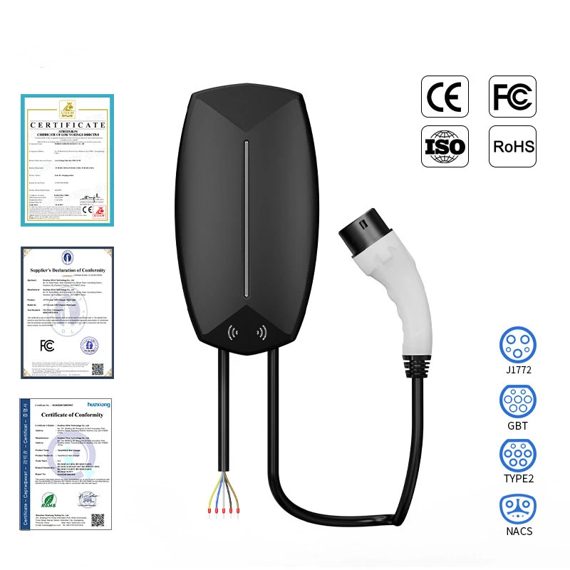 Q8 AC EV wallbox charger with charging cable and connector plug – Tylon Technology