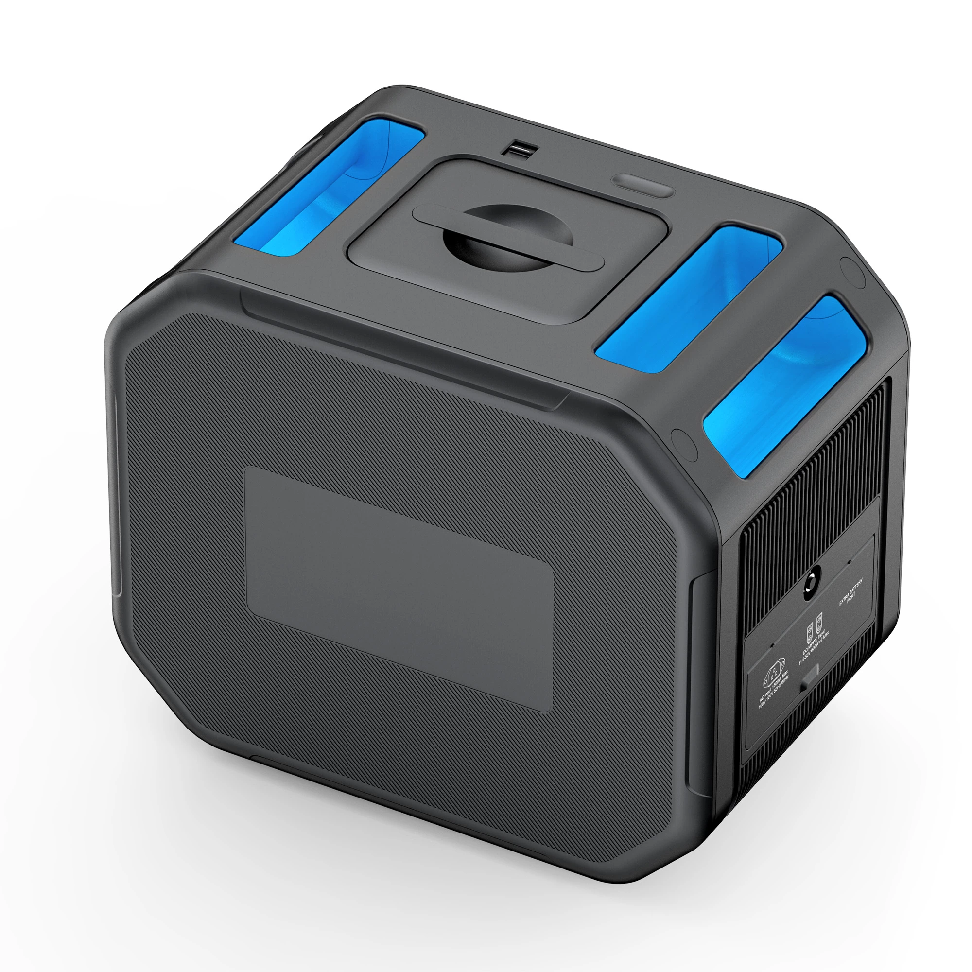 Detailed view of AC outputs, solar PV input, and USB-C 140W ports on 2160Wh power station