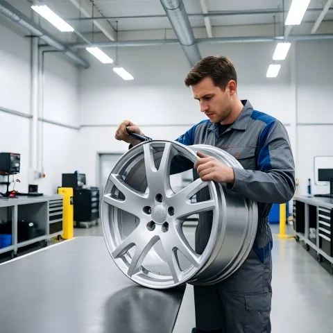 Replacement alloy wheel rim with hardware