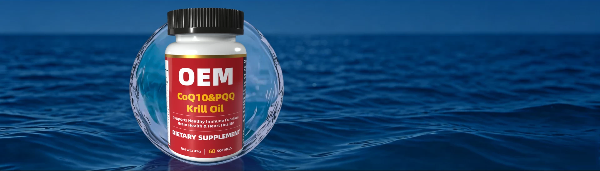Triple-action softgel combining Coenzyme Q10, PQQ and Antarctic Krill Oil. CoQ10 fuels heart muscle and ATP energy production; PQQ supports mitochondrial biogenesis and cognitive health; phospholipid-bound Omega-3 from krill oil boosts absorption far beyond ordinary softgels. Ideal for heart health, energy and anti-fatigue formulas. OEM / ODM / private label available, low MOQ, custom formulations supported.slider_item_2