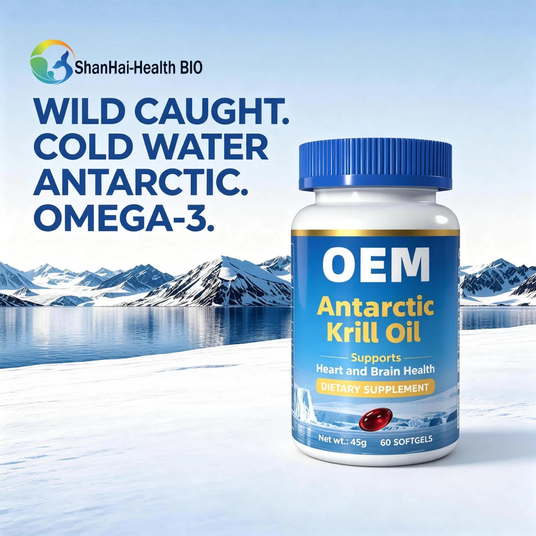 Premium Antarctic krill oil softgels with 60% phospholipid content, the ceiling of the softgel category. Phospholipid-bound Omega-3 (EPA & DHA) bypasses liver conversion and delivers nutrients directly to cells, with absorption rates multiple times higher than fish oil. Naturally contains astaxanthin, a powerful antioxidant. Four-in-one care: heart, brain, cell membranes and liver. Sourced from pristine Antarctic waters with sustainable eco-fishing and full traceability. OEM / ODM / private label, low MOQ.