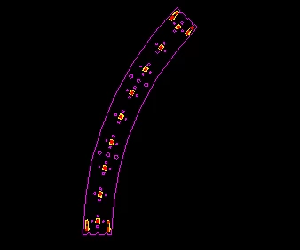 45-degree curved LED PCB section for a custom ring-shaped LED module