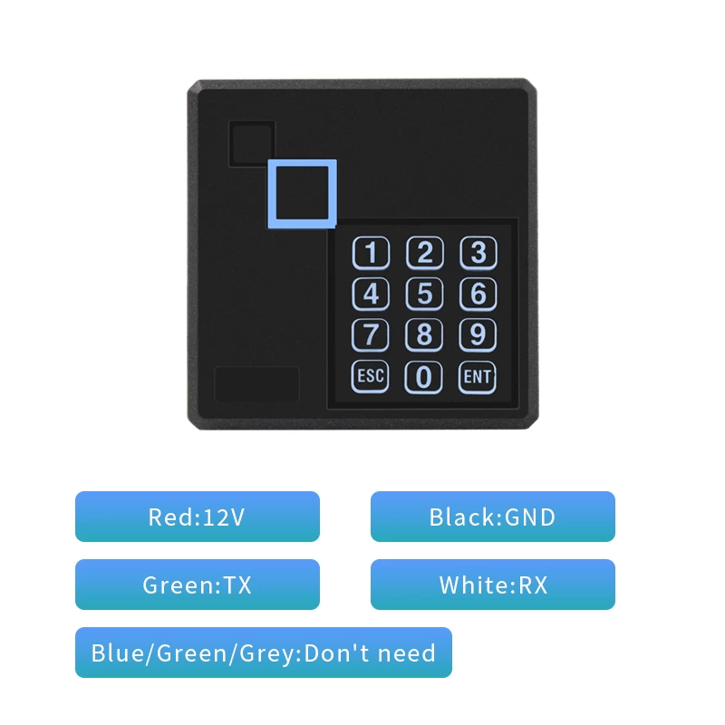 接线说明：红色12V，黑色GND，绿色TX，白色RX