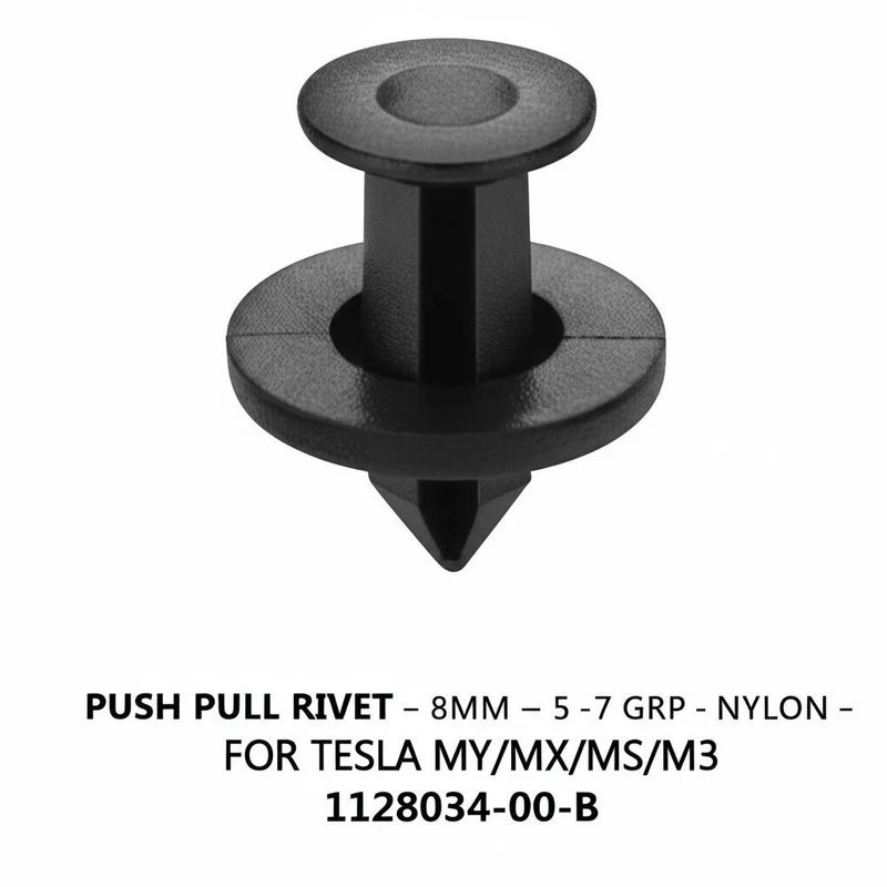 8mm Push-Pull Rivet for Tesla (Multi-Model) — Nylon Black