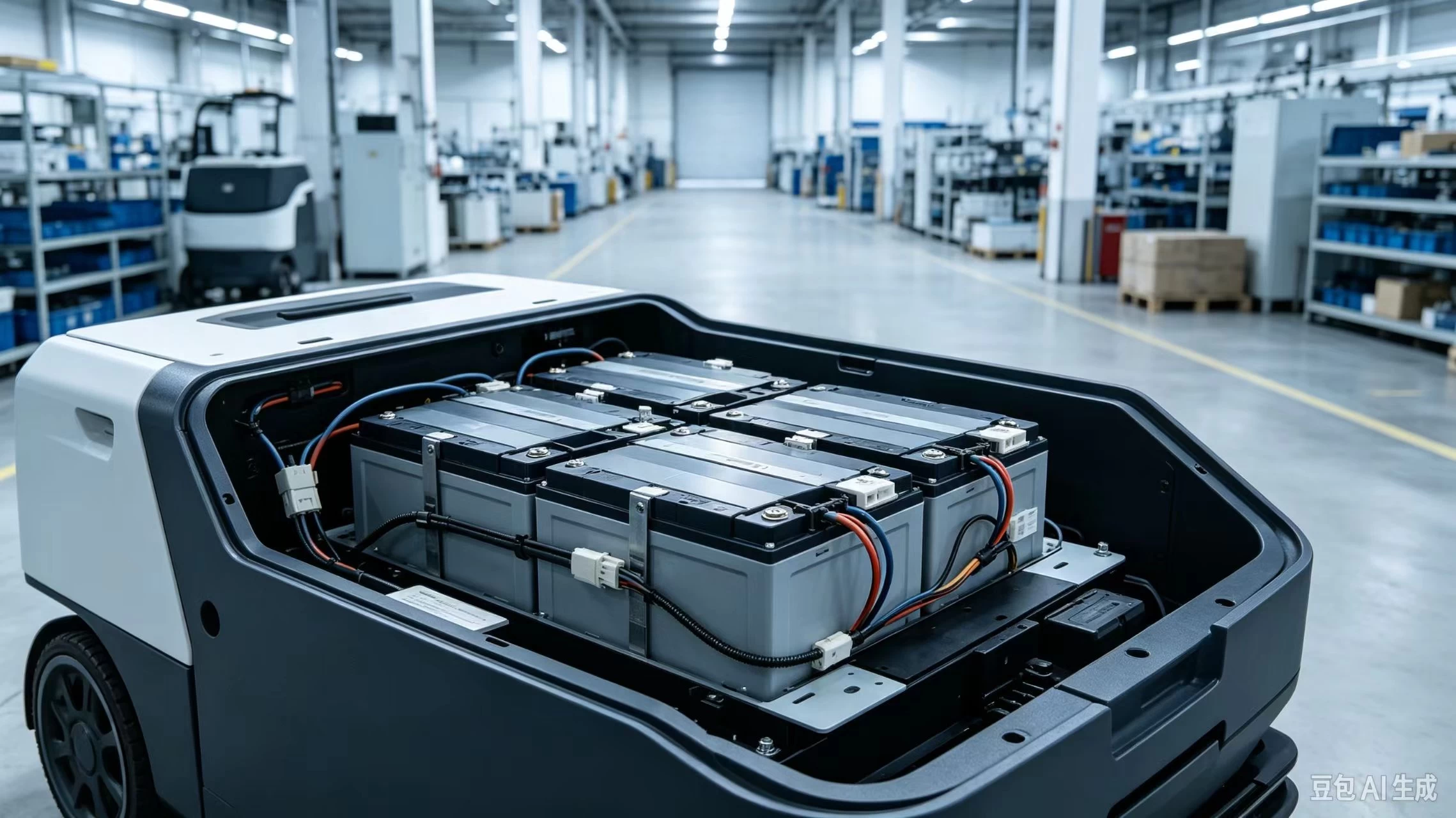 Custom battery pack integrated into industrial mobile equipment